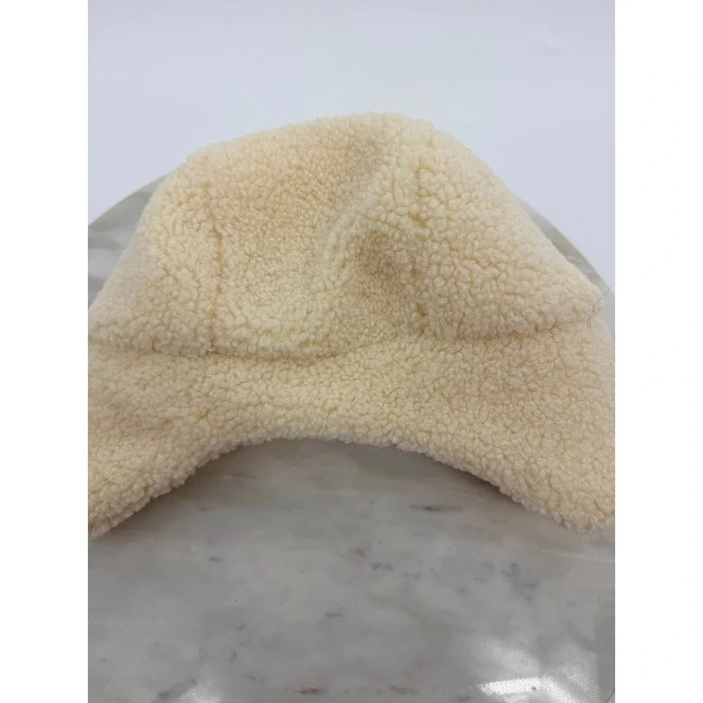 Nordstrom Baby Cream Faux Shearling Bear Ear Trapper Hat 12-24 Months NEW